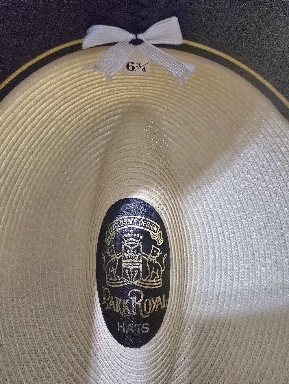 Vtg Park Royal Men's Ecru/Brown Fedora Hat Genuine Milan Weave 6 3/4" Looks NEW - Picture 10 of 12
